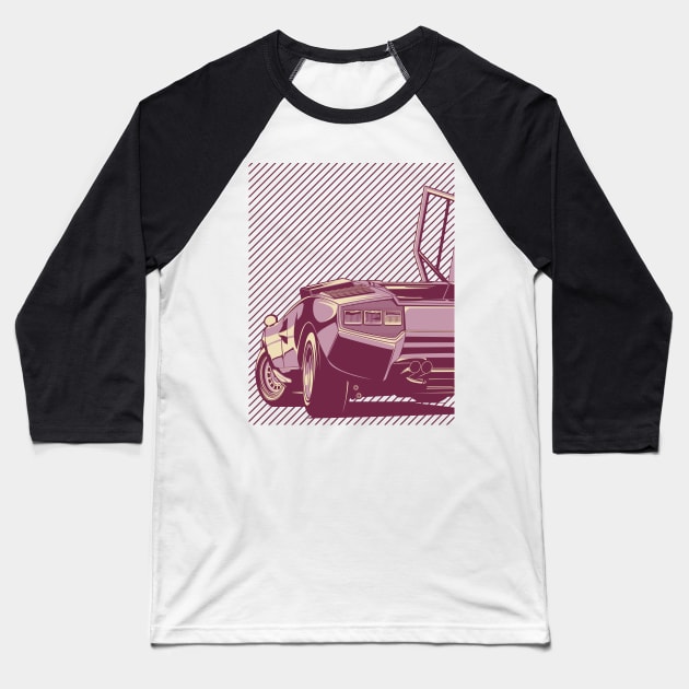 Lamborghini Countach Baseball T-Shirt by rizadeli